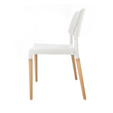 Artiss Set of 4 Belloch Replica Dining Chairs Kichen Cafe Stackle Beech Wood Legs White