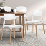 Artiss Set of 4 Belloch Replica Dining Chairs Kichen Cafe Stackle Beech Wood Legs White