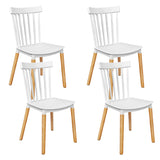 Artiss Set of 4 Dining Chairs Replica Kitchen Chair White Retro Rubber Wood Cafe Seat