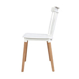 Artiss Set of 4 Dining Chairs Replica Kitchen Chair White Retro Rubber Wood Cafe Seat