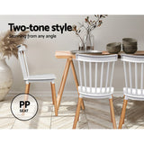 Artiss Set of 4 Dining Chairs Replica Kitchen Chair White Retro Rubber Wood Cafe Seat