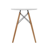 Artiss Round Dining Table 4 Seater 60cm Cafe Kitchen Retro Timber Wood MDF Tables White