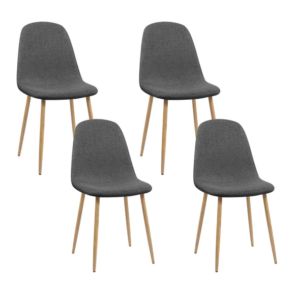 Artiss Set of 4 Adamas Fabric Dining Chairs - Dark Grey