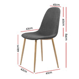 Artiss Set of 4 Adamas Fabric Dining Chairs - Dark Grey