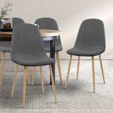 Artiss Set of 4 Adamas Fabric Dining Chairs - Dark Grey