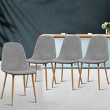 Artiss Set of 4 Adamas Fabric Dining Chairs - Light Grey