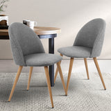 2 X Artiss Dining Chairs Light Grey