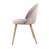 Artiss Set of Two Velvet Modern Dining Chair - Light Grey