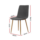 Artiss Set of 4 Collins Dining Chairs - Dark Grey