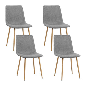 Artiss Set of 4 Collins Dining Chairs - Light Grey