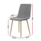 Artiss Set of 4 Collins Dining Chairs - Light Grey