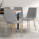 Artiss Set of 4 Collins Dining Chairs - Light Grey