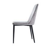 Artiss Set of 2 Dining Chairs Retro Chair Replica New metal Legs High Back Velvet Grey