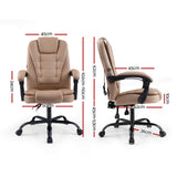 Artiss Massage Office Chair PU Leather Recliner Computer Gaming Chairs Espresso