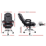 8 Point Reclining Massage Chair - Black