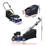 Lawn Mower 139cc 17" Petrol Powered Push Lawnmower 4 Stroke Steel Deck