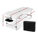 Zenses 2 Fold Portable Aluminium Massage Table Massage Bed Beauty Therapy Black 55cm