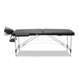 Zenses 2 Fold Portable Aluminium Massage Table - Black