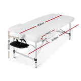 Zenses 3 Fold Portable Aluminium Massage Table - Black