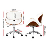 Artiss Wooden & PU Leather Office Desk Chair - White