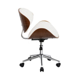 Artiss Wooden & PU Leather Office Desk Chair - White