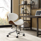 Artiss Wooden & PU Leather Office Desk Chair - White