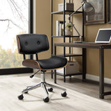 Artiss Wooden & PU Leather Office Desk Chair - Black