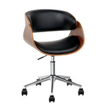 Artiss Wooden & PU Leather Office Desk Chair - Black