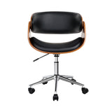 Artiss Wooden & PU Leather Office Desk Chair - Black