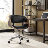 Artiss Wooden & PU Leather Office Desk Chair - Black