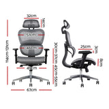 Artiss Office Chair Computer Gaming Chair Mesh Net Seat Grey