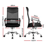 PU Leather Mesh High Back Office Chair - Black