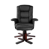 Artiss PU Leather Wood Armchair Recliner - Black