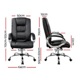 Executive PU Leather Office Desk Computer Chair - Black