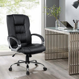 Executive PU Leather Office Desk Computer Chair - Black