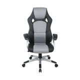 PU Leather Racing Style Office Desk Chair - Black & Grey