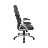 PU Leather Racing Style Office Desk Chair - Black & Grey