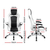 PU Leather Racing Style Office Desk Chair - Black &White