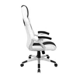 PU Leather Racing Style Office Desk Chair - Black &White