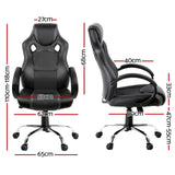 Artiss Gaming Chair Leather Office Computer Chairs Black