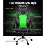 Artiss Gaming Chair Computer Office Chairs Green & Black