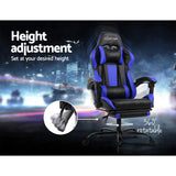 Gaming Office Chair Computer Seating Racer Black and Blue