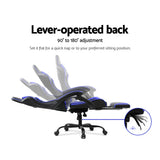 Gaming Office Chair Computer Seating Racer Black and Blue