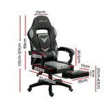 Artiss Office Chair Computer Desk Gaming Chair Study Home Work Recliner Black Grey