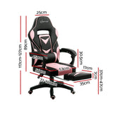 Artiss Office Chair Computer Desk Gaming Chair Study Home Work Recliner Black Pink