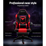 Artiss Office Chair Computer Desk Gaming Chair Study Home Work Recliner Black Red