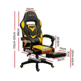 Artiss Office Chair Computer Desk Gaming Chair Study Home Work Recliner Black Yellow