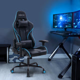 Artiss Gaming Office Chair Computer Chairs Leather Seat Racing Racer Recliner Meeting Chair Black Blue