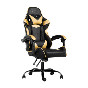 Artiss Office Chair Gaming Chair Computer Chairs Recliner PU Leather Seat Armrest Black Golden