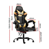 Artiss Office Chair Gaming Chair Computer Chairs Recliner PU Leather Seat Armrest Black Golden